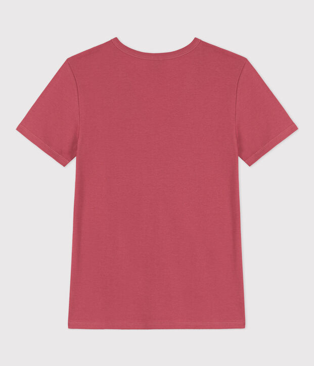 Tee-shirt L'ICONIQUE col V en coton Femme rose