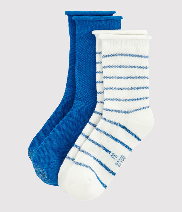 Lot de 2 paires de chaussettes enfant fille multicouleur