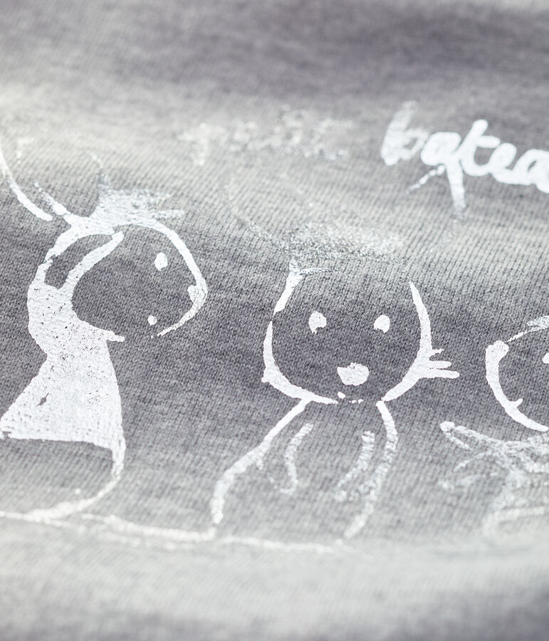 Tee shirt manches longues ray&eacute; b&eacute;b&eacute; gar&ccedil;on gris