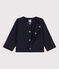 Cardigan bébé uni en jersey épais bleu SMOKING
