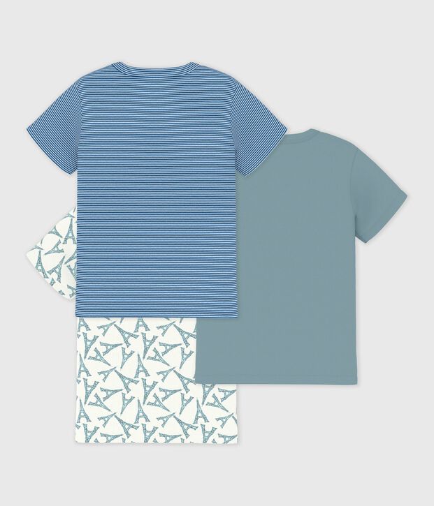 Lot de tee-shirts enfant en coton manches courtes Tour Eiffel multicouleur