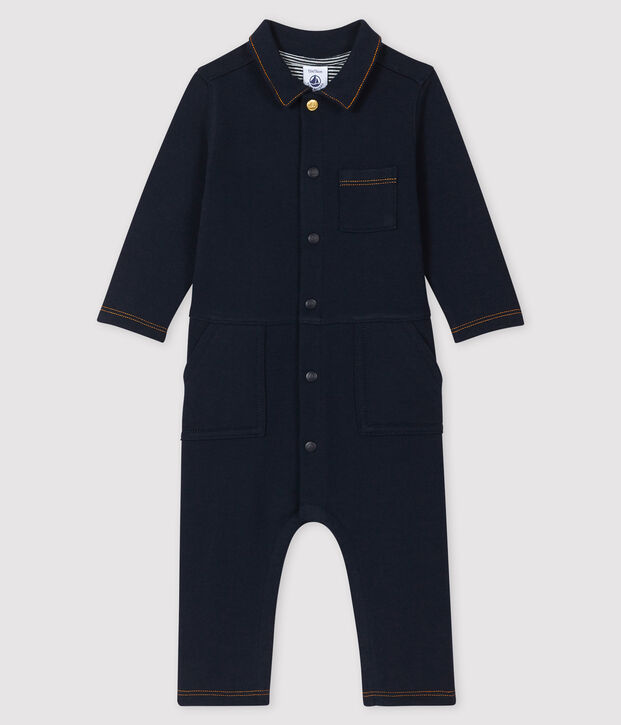 Combinaison longue b&eacute;b&eacute; gar&ccedil;on bleu marine