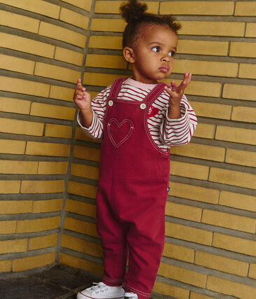 Salopette bébé en denim coloré jambes longues