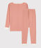 Pyjama ajusté milleraies en coton enfant rose BRANDY/blanc MARSHMALLOW