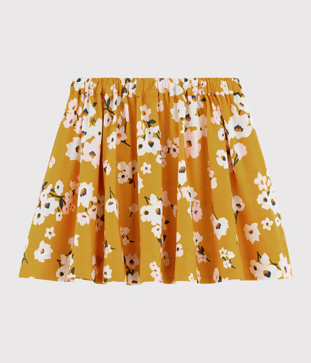 Jupe en popeline enfant fille jaune/multicouleur