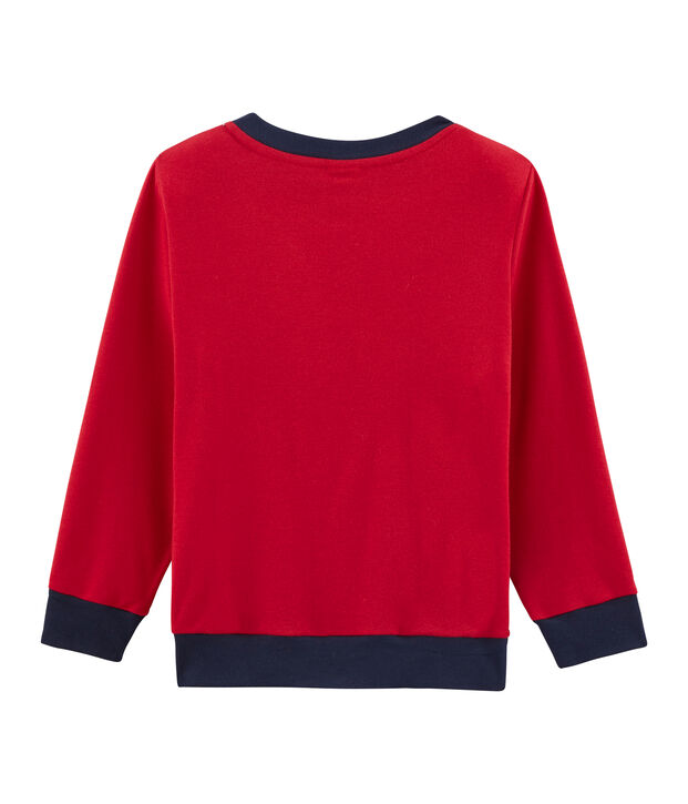 Sweatshirt en c&ocirc;te enfant gar&ccedil;on rouge