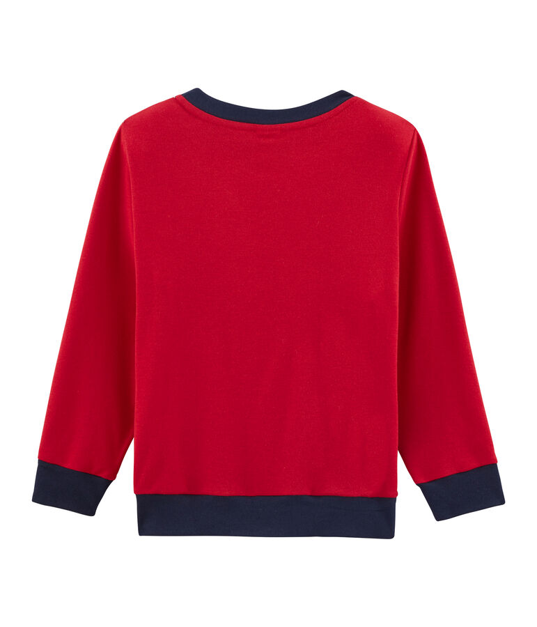 Sweatshirt en c&ocirc;te enfant gar&ccedil;on rouge TERKUIT CN
