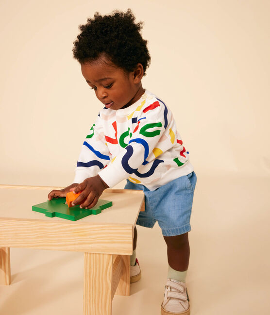 Sweatshirt en molleton léger bébé blanc MARSHMALLOW/blanc MULTICO