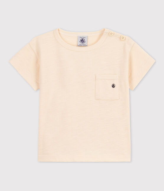 Tee-shirt manches courtes bébé en jersey flammé écru AVALANCHE