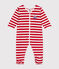 Pyjama de Noël en velours bébé rouge AURORA/ MARSHMALLOW