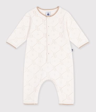Combinaison longue bébé en tricot de coton ajouré