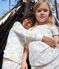 Pyjama short imprimé arc-en-ciel en coton enfant blanc MARSHMALLOW/blanc MULTICO