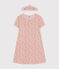 Chemise de nuit et son diadème en coton motif floral enfant rose SALINE/blanc MULTICO