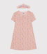 Chemise de nuit et son diadème en coton motif floral enfant