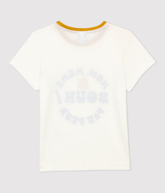 Tee-shirt manches courtes en coton enfant fille blanc MARSHMALLOW
