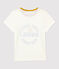 Tee-shirt manches courtes en coton enfant fille blanc MARSHMALLOW