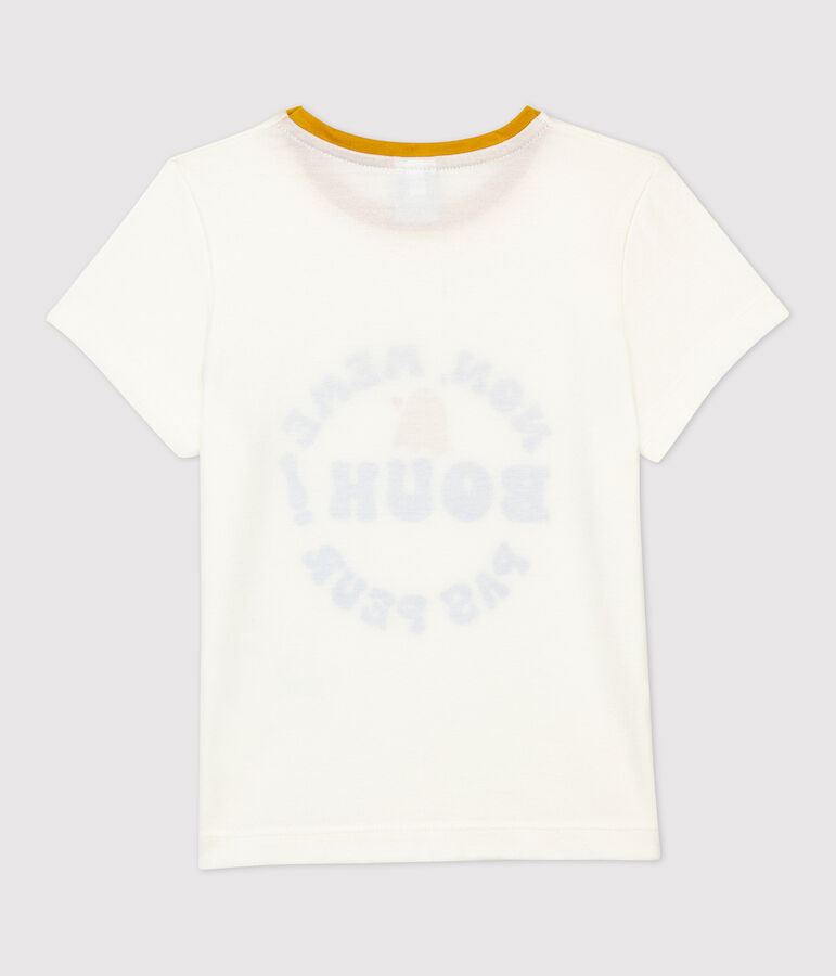 Tee-shirt manches courtes en coton enfant fille blanc MARSHMALLOW