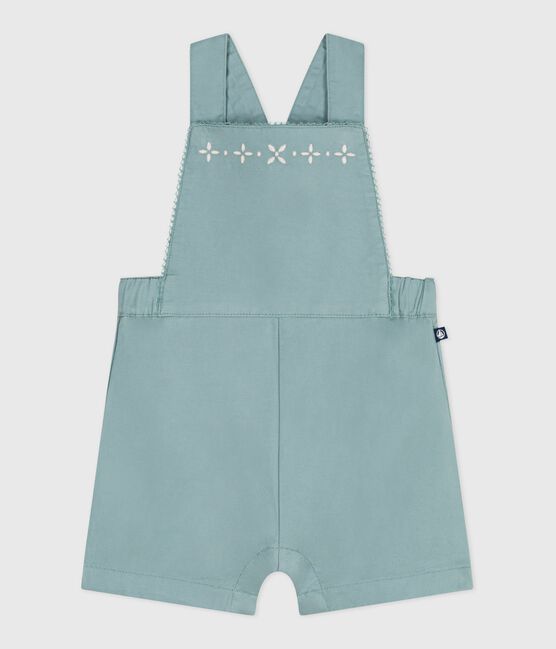 Salopette bébé en coton jambes courtes, unie vert PAUL