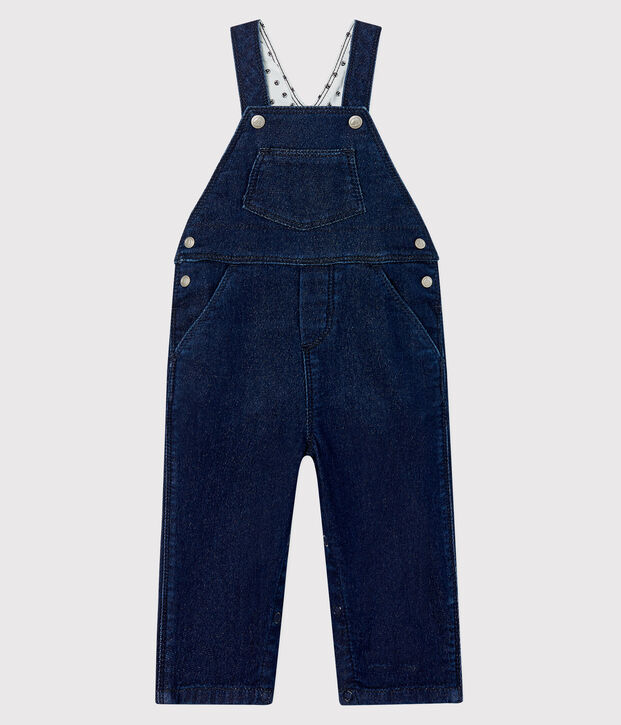 Salopette en molleton denim b&eacute;b&eacute; bleu
