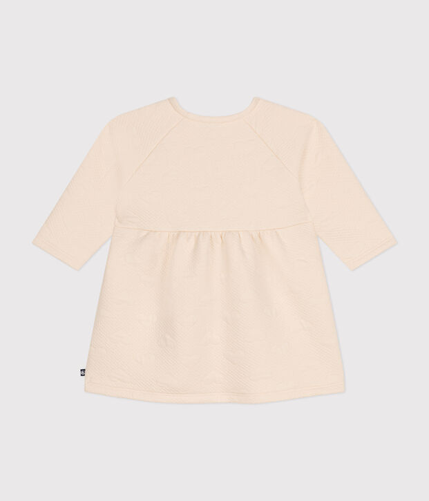 Robe manches longues en tubique matelass&eacute; b&eacute;b&eacute; &eacute;cru