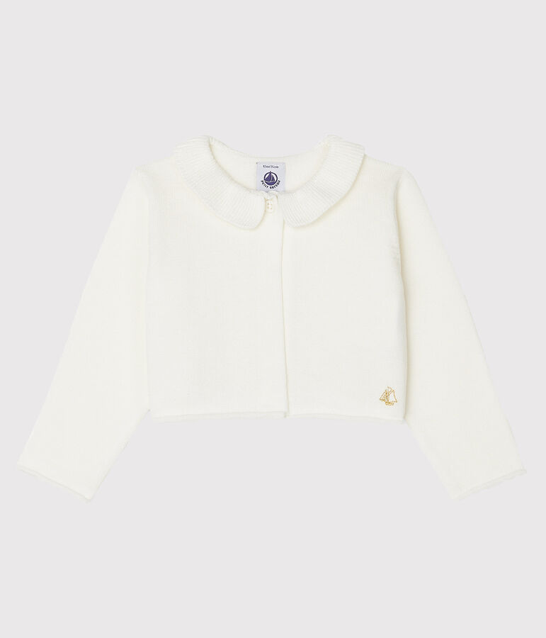 Bolero b&eacute;b&eacute; fille blanc MARSHMALLOW
