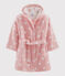 Peignoir cœur petite fille en éponge rose CHARME/blanc MARSHMALLOW