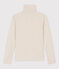 Tee-shirt col roulé L'ICONIQUE en maille jacquard beige MONTELIMAR CHINE