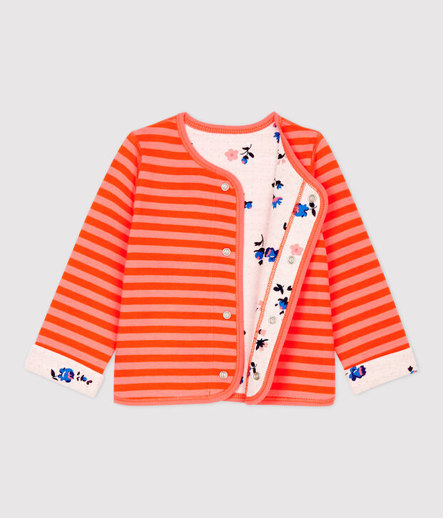 Cardigan r&eacute;versible  b&eacute;b&eacute;. orange/orange