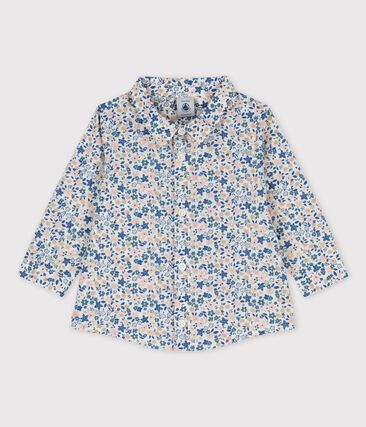 PETIT BATEAU - Chemise manches longues bébé imprimée fleuri en popeline