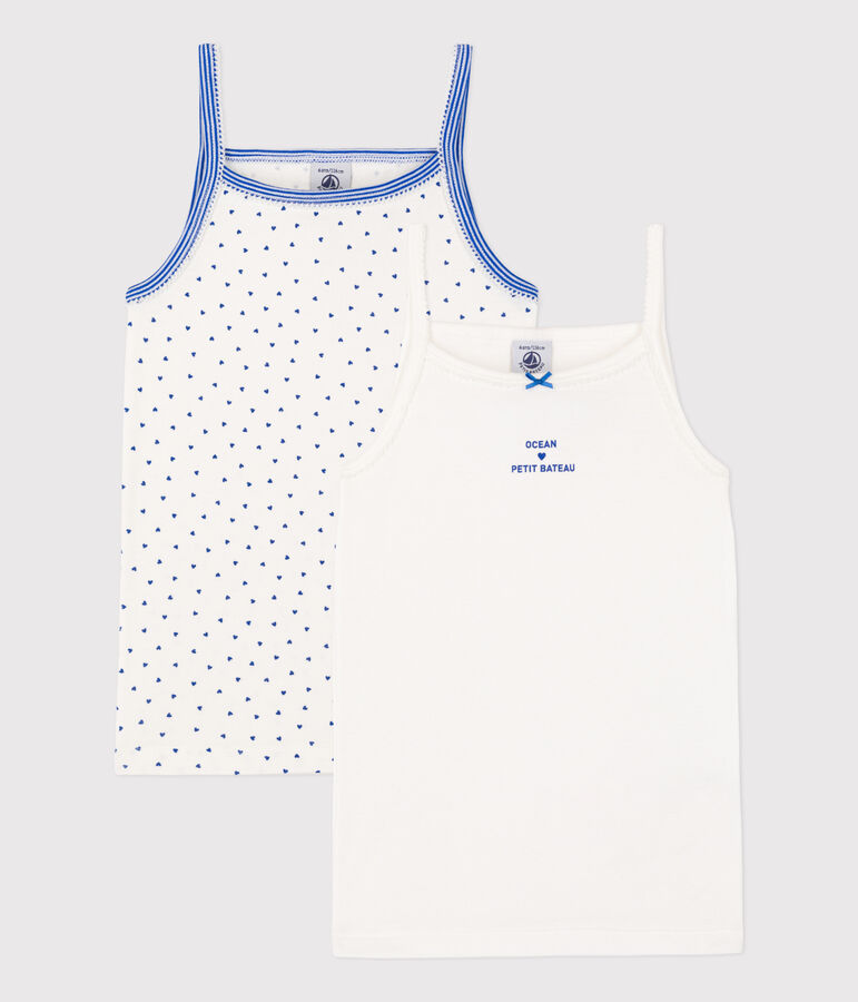 Lot de 2 chemises &agrave; bretelles en coton petite fille multicouleur