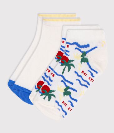 2 paires de chaussettes enfant en coton imprimé palmier