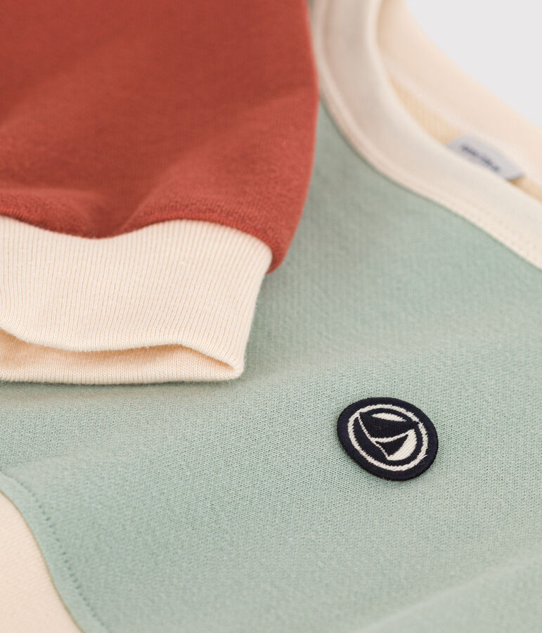 Sweatshirt colorblock en molleton enfant gar&ccedil;on blanc AVALANCHE/ MULTICO