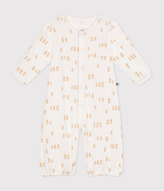 Combisac en coton bébé blanc MARSHMALLOW/gris GRIS