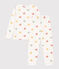 Pyjama cœur petite fille en velours blanc MARSHMALLOW/blanc MULTICO