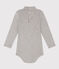 Body manches longues col roulé en coton bébé gris CHATON CHINE