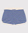 Short rayé en bouclette éponge enfant fille bleu SURF/ AVALANCHE