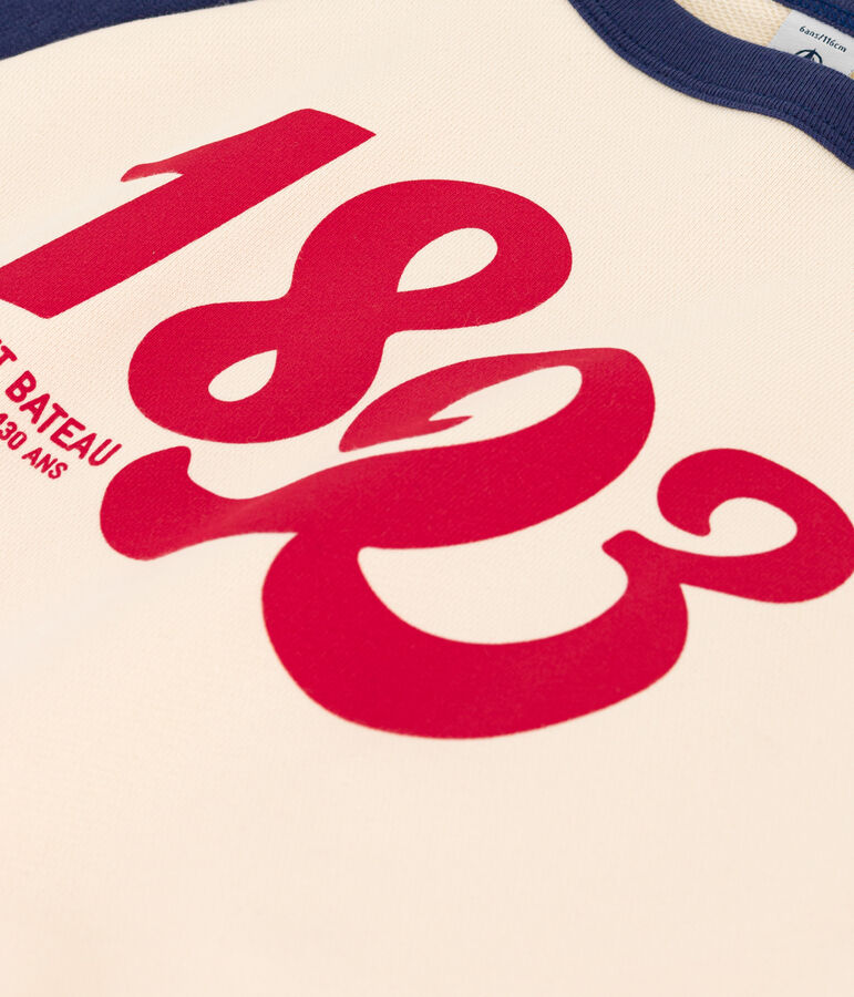 Sweatshirt en molleton enfant fille / gar&ccedil;on bleu/&eacute;cru