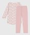 Chemise de nuit et legging enfant en velours imprimé fleurs rose JOLI/blanc MULTICO