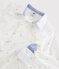 Chemise manches longues en popeline enfant garçon blanc MARSHMALLOW/bleu SMOKING