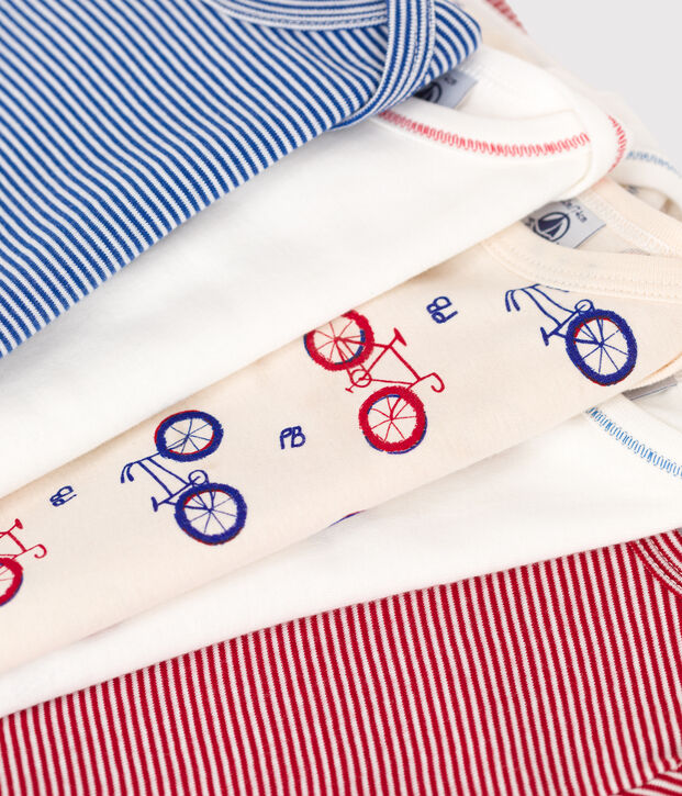 Lot de 5 bodies manches longues v&eacute;lo b&eacute;b&eacute; en coton multicouleur