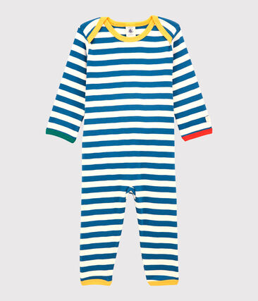 Dors Bien Sans Pression Et Sans Pieds Rayures Bleues Bebe En Coton Mallard Marshmallow Petit Bateau
