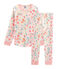 Pyjama petite fille en côte blanc MARSHMALLOW/blanc MULTICO