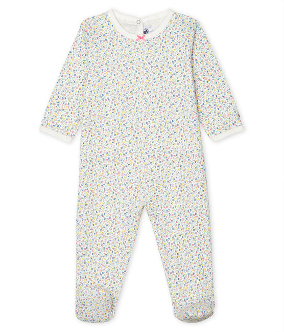 Dors bien bébé fille en côte blanc MARSHMALLOW/blanc MULTICO