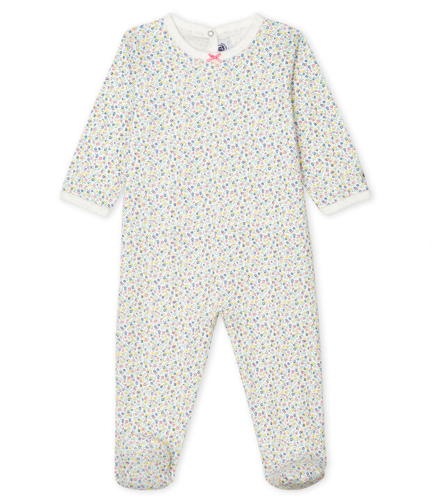 Dors bien b&eacute;b&eacute; fille en c&ocirc;te blanc/multicouleur