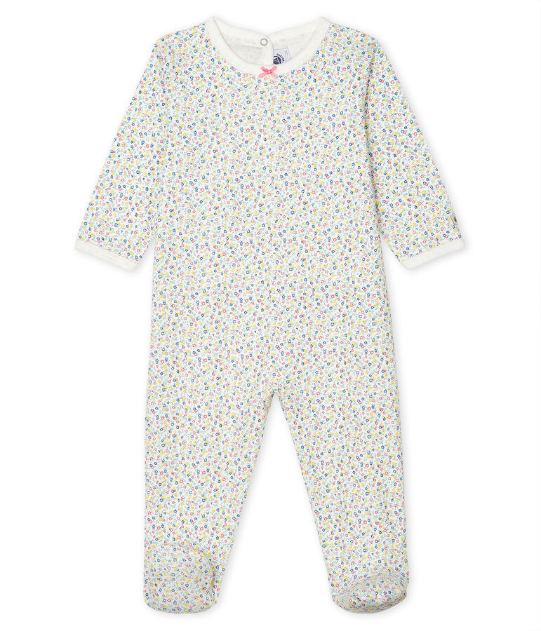 Dors bien b&eacute;b&eacute; fille en c&ocirc;te blanc MARSHMALLOW/blanc MULTICO