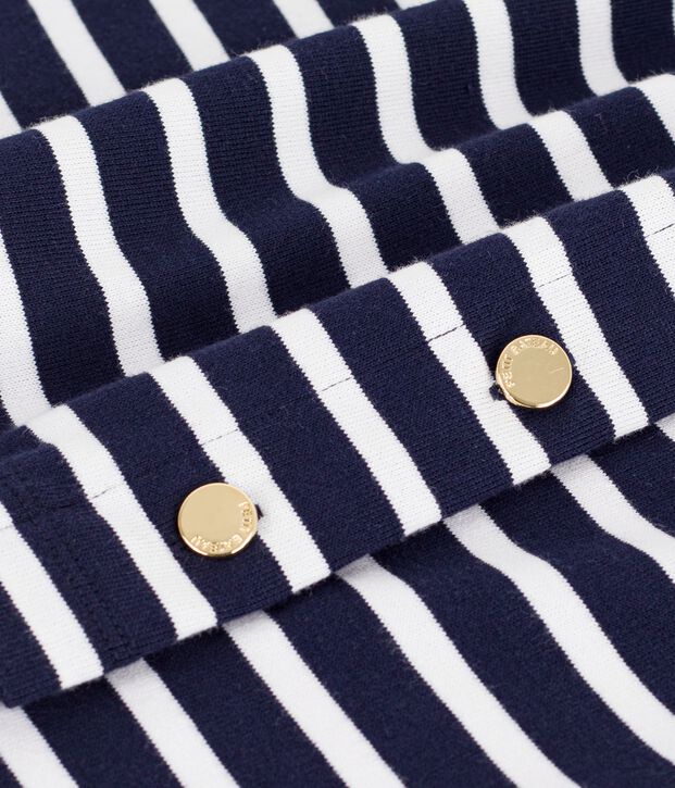 Marini&egrave;re femme en coton &agrave; rayures bleu/blanc