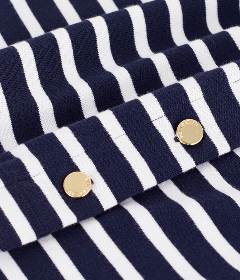 Marini&egrave;re femme en coton &agrave; rayures bleu SMOKING/blanc MARSHMALLOW