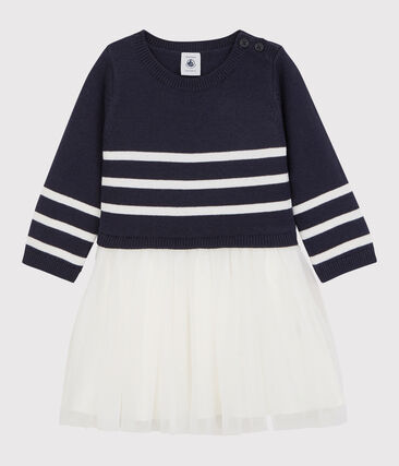 PETIT BATEAU - Robe en laine et coton bébé.