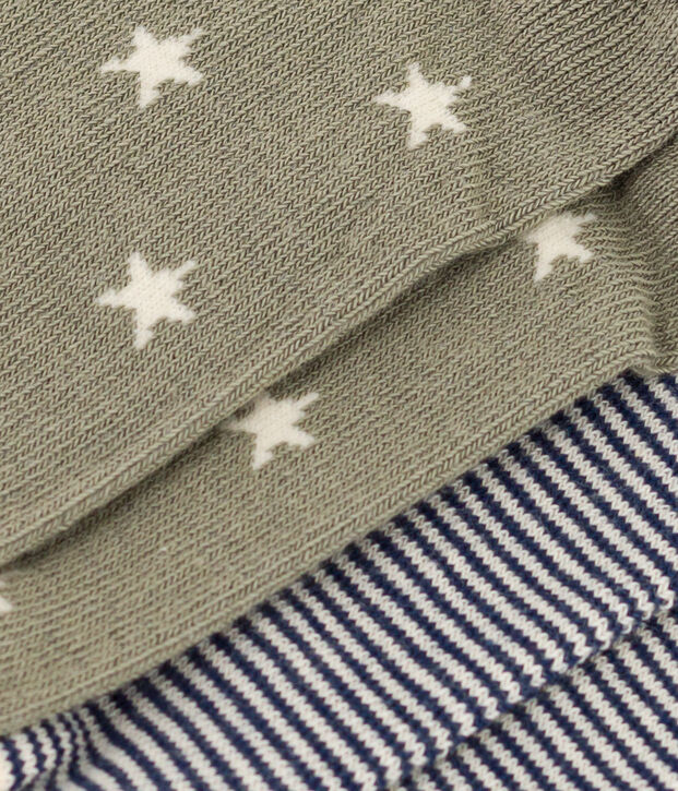 Lot de 2 paires de chaussettes &eacute;toiles en jersey de coton enfants multicouleur
