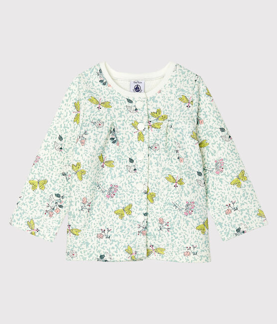 Cardigan bébé fille en molleton imprimé blanc MARSHMALLOW/blanc MULTICO
